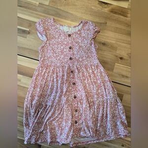 NWOT Btween Ruffeled Floral Pink Kids Dress Size 8 Farmhouse Peasant Country